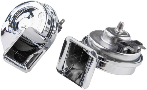 Kuryakyn Wolo Loud and Chrome Horns - High-Output Motorcycle Horns with Easy Installation and Durable Chrome Finish