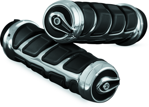 Kuryakyn Kinetic Grips Dual Cable Chrome – Advanced Vibration-Isolating Powersports Handlebar Grips