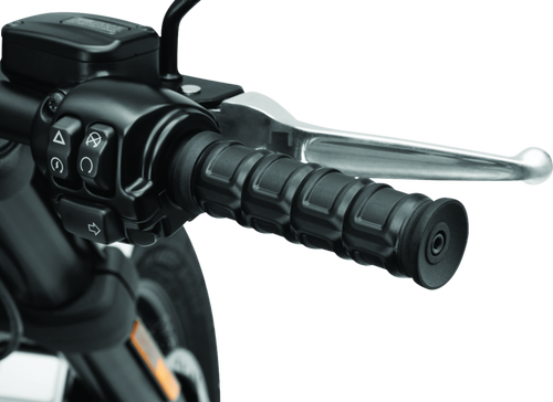 Kuryakyn Dillinger Grips Throttle-By-Wire Black – Durable Rubber with Aluminum Collars for Harley-Davidson