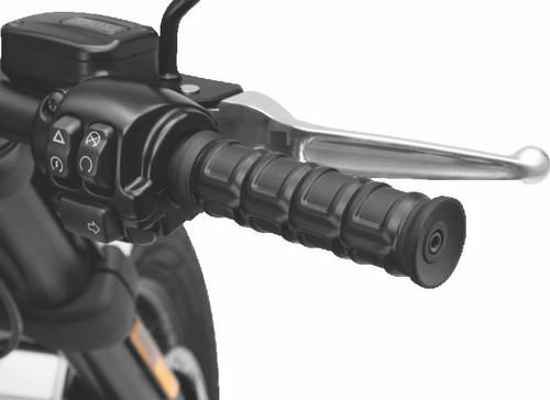 Kuryakyn Dillinger Grips Throttle-By-Wire Black – Durable Rubber with Aluminum Collars for Harley-Davidson