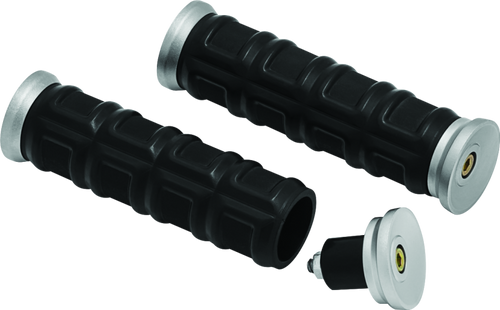 Kuryakyn Dillinger Grips 1 Inch Silver for Powersports Vehicles