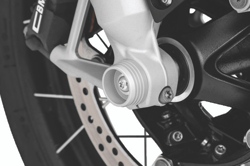 Kuryakyn Lodestar Front Axle Sliders for BMW R1200GS and RT – Silver