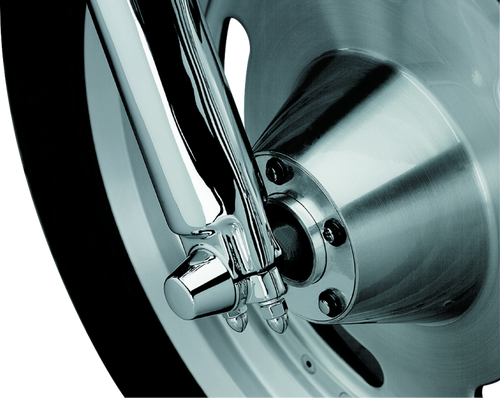 Kuryakyn Front Axle Nut Caps Chrome for Harley Davidson 2008-2009 Models