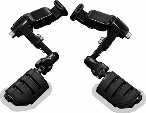 Kuryakyn Ergo III Adjustable Cruise Mounts with Trident Dually ISO Pegs – Gloss Black for Honda Gold Wing (Part No. 3990)