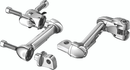 Kuryakyn 4-inch Adjustable Lockable Offsets with Male Mount Adapter in Chrome - Part 4557
