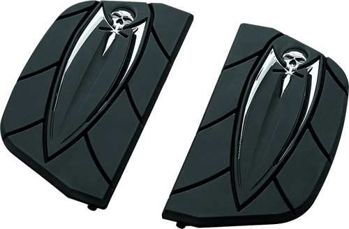 Kuryakyn Zombie Passenger Board Covers with Traditional D-Shaped Passenger Kit - Black (Part Number 4572)