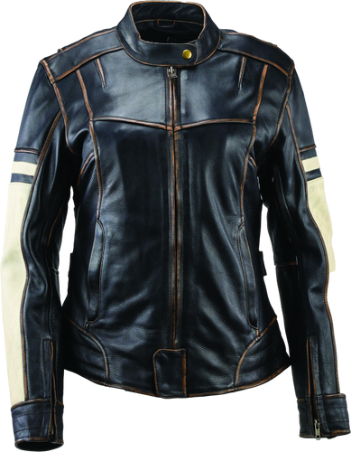Kuryakyn Leather by River Road Dame Vintage Leather Jacket for Women - Medium