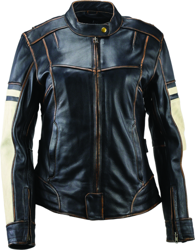 Kuryakyn Leather by River Road Dame Vintage Leather Jacket for Women - 2XL
