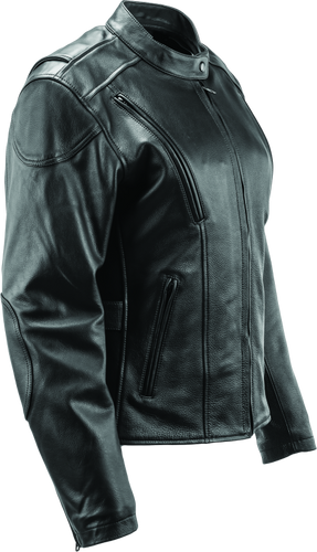 Kuryakyn River Road Race Leather Jacket for Women - Black, Size Small