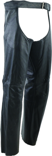 Kuryakyn River Road Plains Leather Chaps – Black, Large