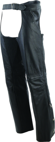 Kuryakyn River Road Plains Leather Chaps – Black, Large