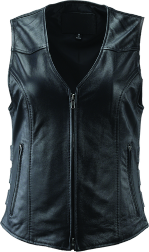 Kuryakyn River Road Plains Leather Vest for Women - 2XL, Black