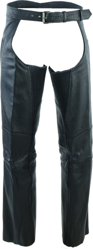 Kuryakyn Leather by River Road Long Haul Leather Chaps Black - 3XL