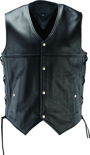 Kuryakyn Leather by River Road Old Skool Leather Vest in Black - Medium