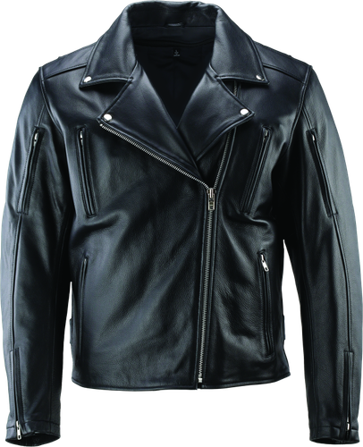 Kuryakyn River Road Ironclad Classic Leather Motorcycle Jacket - Black, XL
