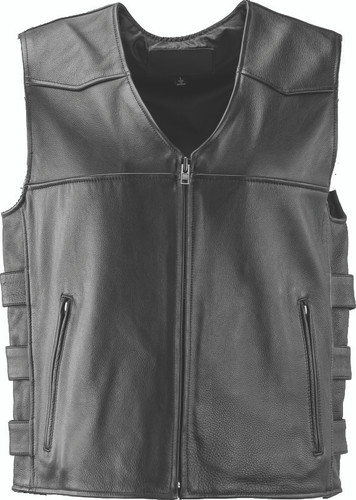 Kuryakyn River Road Plains Leather Vest for Powersports - 4XL Black