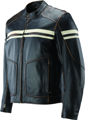 Kuryakyn Leather River Road Hoodlum Vintage Leather Jacket for Powersports, Small
