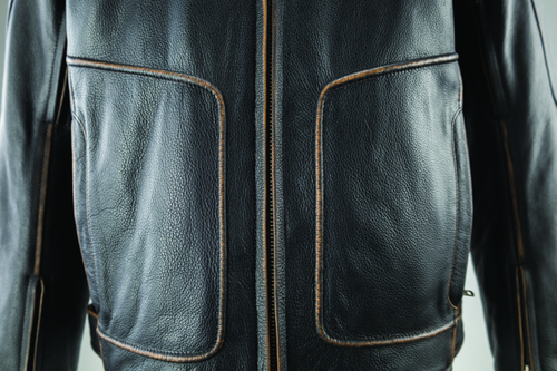 Kuryakyn Leather River Road Hoodlum Vintage Leather Jacket for Powersports, Small