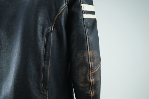 Kuryakyn Leather River Road Hoodlum Vintage Leather Jacket for Powersports, Small