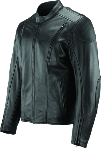 Kuryakyn River Road Race Leather Jacket for Powersports – Small Black
