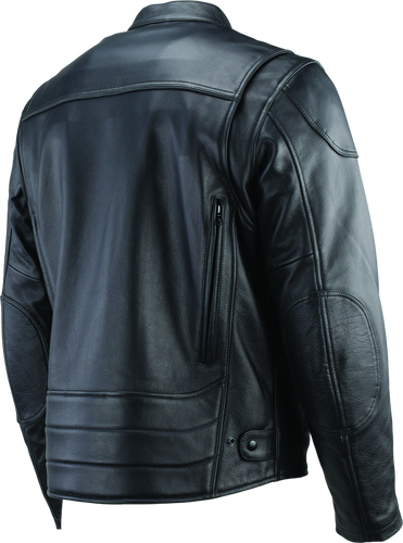 Kuryakyn River Road Race Leather Jacket for Powersports – Small Black