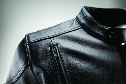 Kuryakyn River Road Race Leather Jacket for Powersports – Small Black