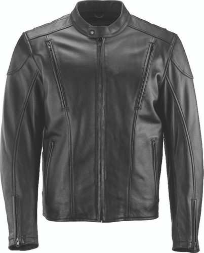 Kuryakyn River Road Race Leather Jacket for Powersports - Large, Black
