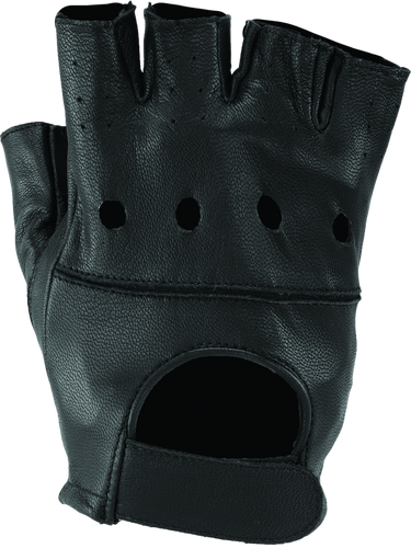 Kuryakyn Leather By River Road Hollister Shorty Gloves 3XL - All-Leather Design with Padded Palms and Perforated Finger Backs