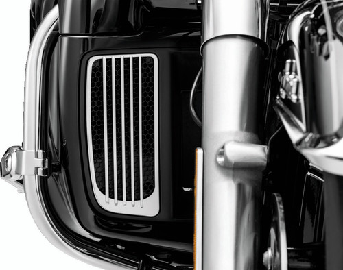 Kuryakyn Radiator Grills for Twin Cooled Harley-Davidson Touring Models Chrome & Black (Pair) Part #7681