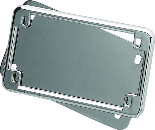 Kuryakyn License Frame & Backing Plate Set – Chrome Finish for 4x7 inch U.S. Motorcycles and Suzuki C90 Boulevard Models