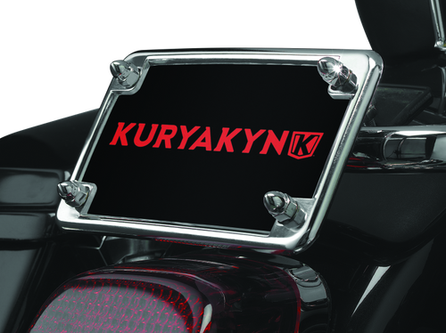 Kuryakyn License Frame & Backing Plate Set – Chrome Finish for 4x7 inch U.S. Motorcycles and Suzuki C90 Boulevard Models