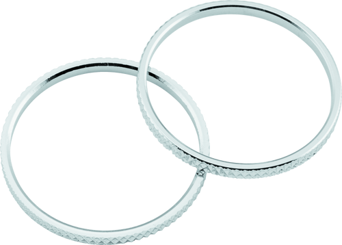 Kuryakyn Knurled Accent Rings Chrome Pair for Motorcycle Handgrips Part #6220