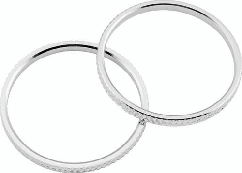 Kuryakyn Knurled Accent Rings Chrome Pair for Motorcycle Handgrips Part #6220