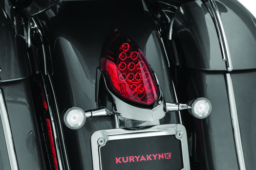 Kuryakyn Rear Turn Signal and License Plate Mount for Indian Motorcycles – Chrome (Part #3128)
