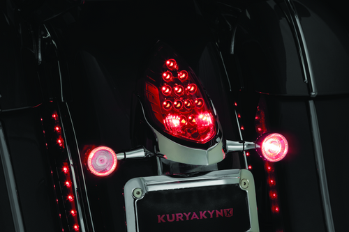 Kuryakyn Rear Turn Signal and License Plate Mount for Indian Motorcycles – Chrome (Part #3128)