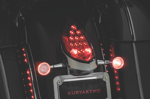 Kuryakyn Rear Turn Signal and License Plate Mount for Indian Motorcycles – Chrome (Part #3128)