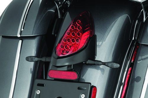 Kuryakyn Rear Turn Signal & License Plate Mount for Indian Motorcycles – Black (Part #3129)