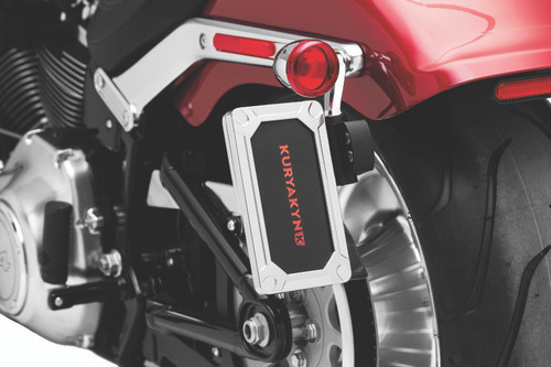 Kuryakyn Nova Side Mount License Plate Frame for Harley Davidson Models - Gloss Chrome Part 3141