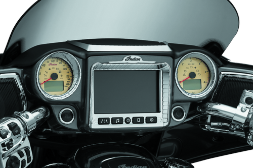 Kuryakyn Stereo Accent Chrome for Indian Ride Command Touchscreen - Part #5198