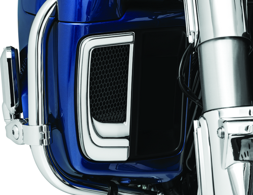 Kuryakyn Tracer Lower Fairing Grill Chrome for Harley Davidson Touring Models Part 5063