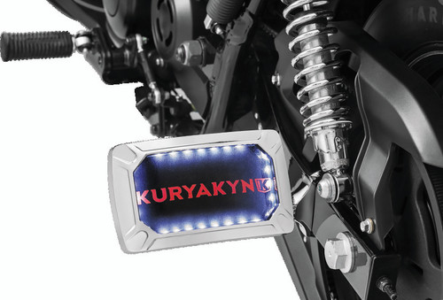 Kuryakyn Nova Curved Horizontal Mount Side License Plate Holder Chrome Part 3192