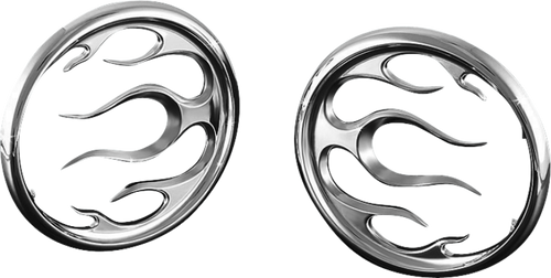 Kuryakyn Flame Speaker Grills Chrome for Harley Davidson Touring Models Part #3788