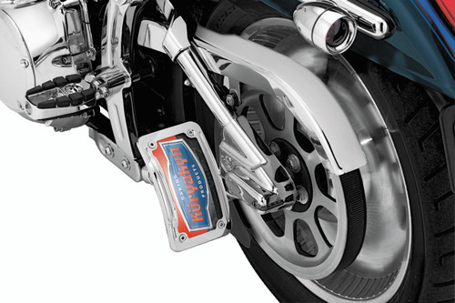 Kuryakyn Lighted Curved Vertical Side Mount License Plate Holder - Custom Design with LED Lighting