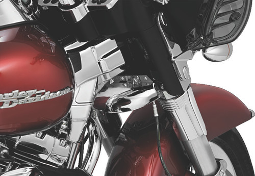 Kuryakyn Deluxe Neck Covers for 1995-2007 Harley Davidson Touring Models Chrome Part 7866