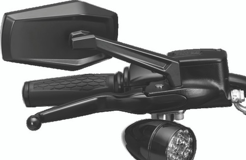 Kuryakyn Hex Mirrors Satin Black - Wide Angular PowerSports Side Mirrors with Beveled Edges and Adjustable Pivot for Enhanced Field of Vision