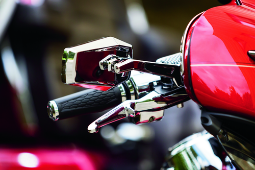 Kuryakyn Hex Mirrors Chrome - Wide Angular PowerSports Side View Mirrors with Adjustable Pivot