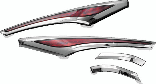 Kuryakyn L.E.D. Saddlebag Accent Swoops for Honda GL1800 Gold Wing (2012-2016) – Chrome with Bright LED Running Lights and Turn Signals