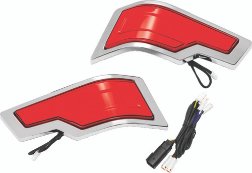 Kuryakyn Tracer Tour Pak Rear Lights Chrome Red Lens for Harley Davidson Touring Models Part 2954