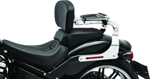 Kuryakyn Fixed Mounts Multi-Purpose Driver & Passenger Backrest with Luggage Rack for Harley Davidson 2018-2021 Fat Boy and Breakout Models
