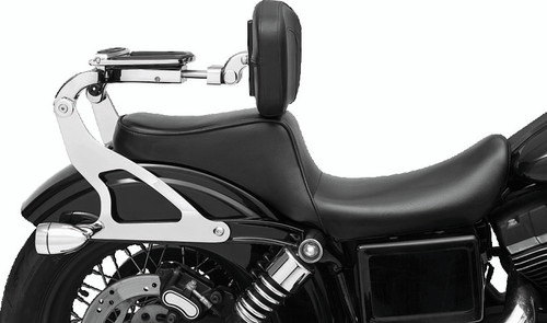 Kuryakyn Fixed Mounts Multi-Purpose Driver and Passenger Backrest with Luggage Rack for Harley Dyna Models 2006-2017
